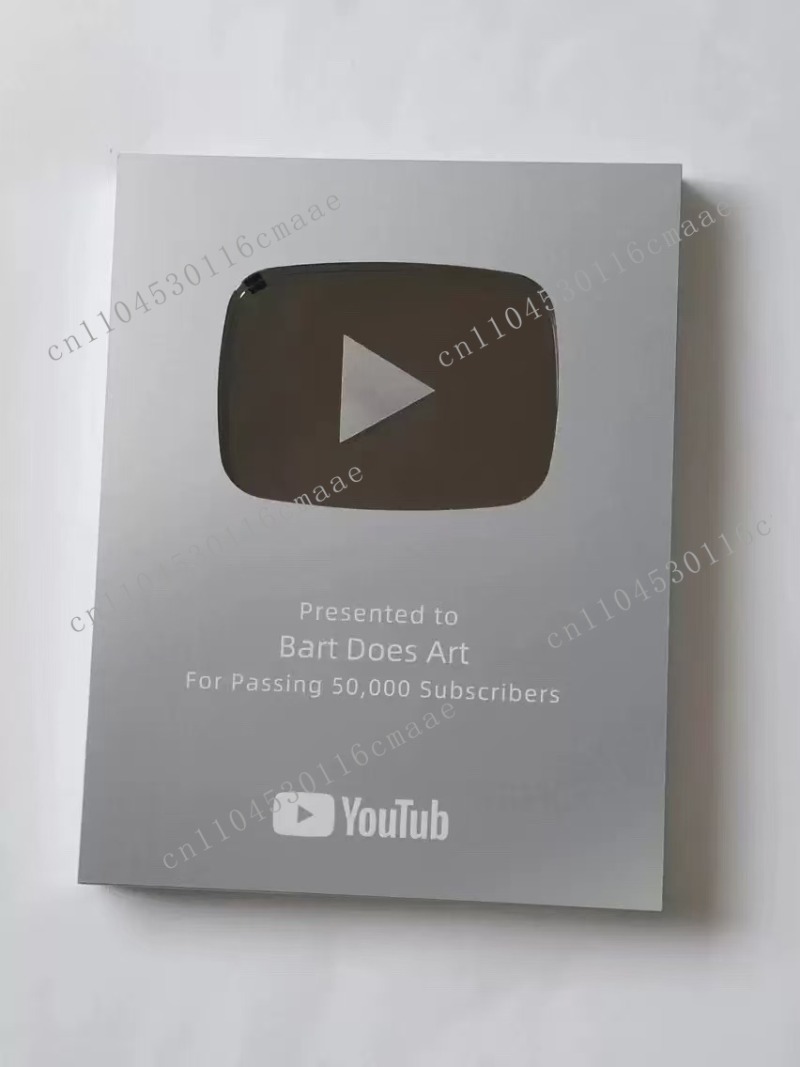 Esports Gaming Trophy - Youtube Plaque Play Button Gold Customized