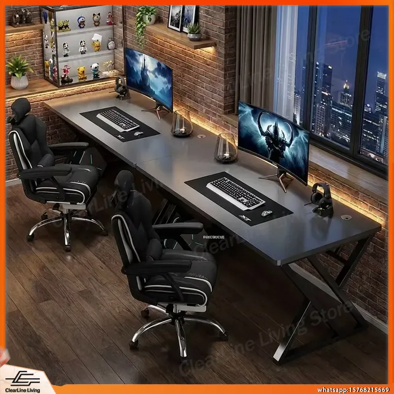 Esports Gaming School - Double Computer Desk Long Gaming Table