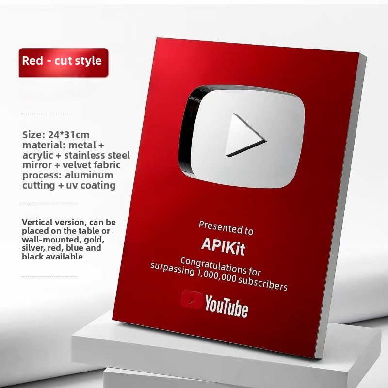 Custom Play Button Silver Gold - Esports Gaming Trophy 评论和价格