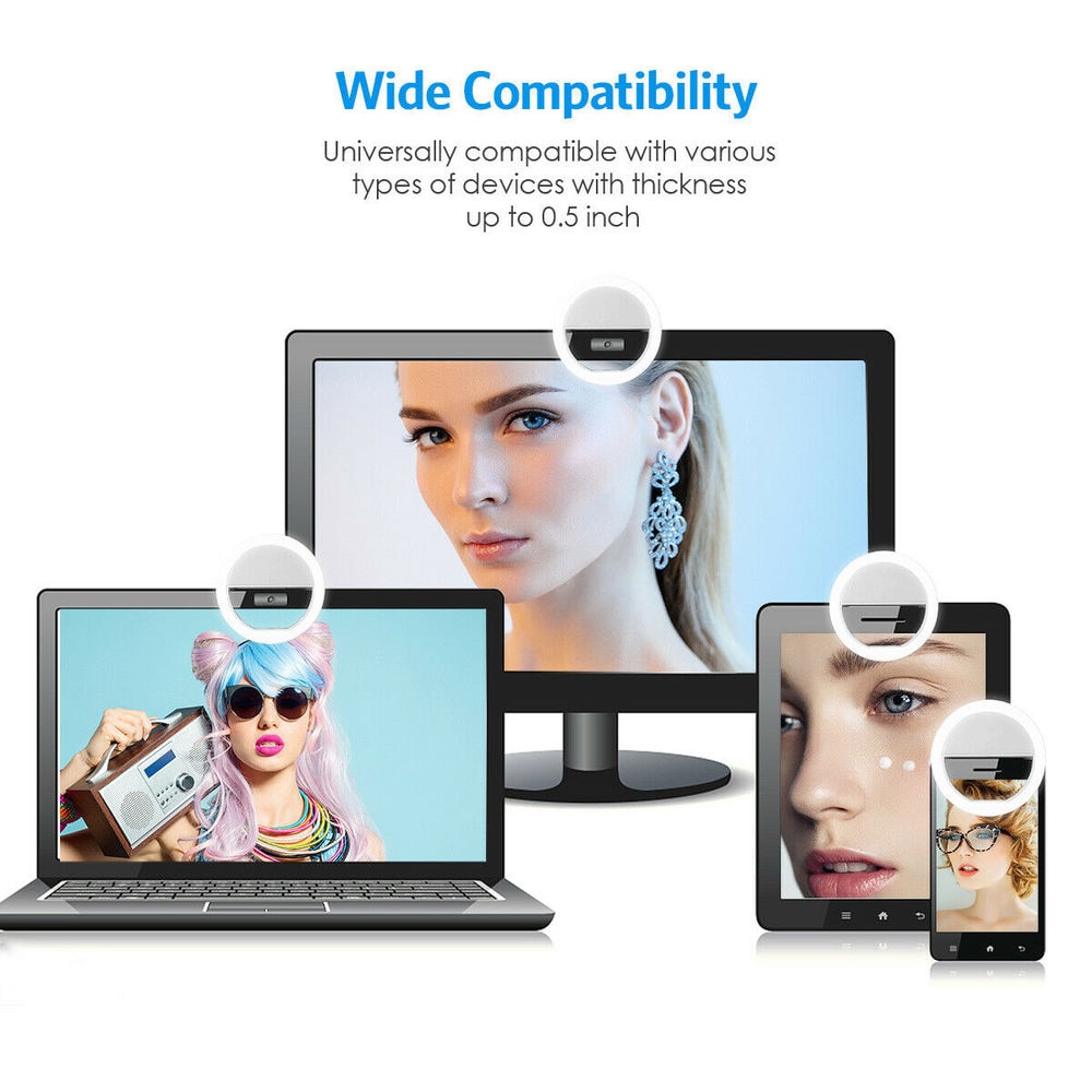 1pc USB Charge Cable LED Selfi - Webcam Ring Light 评论和价格