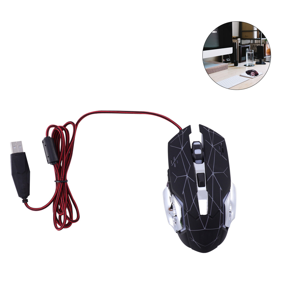 Gaming Mouse Wired Black 7 Col - Esports Gaming Competition 评论和价格