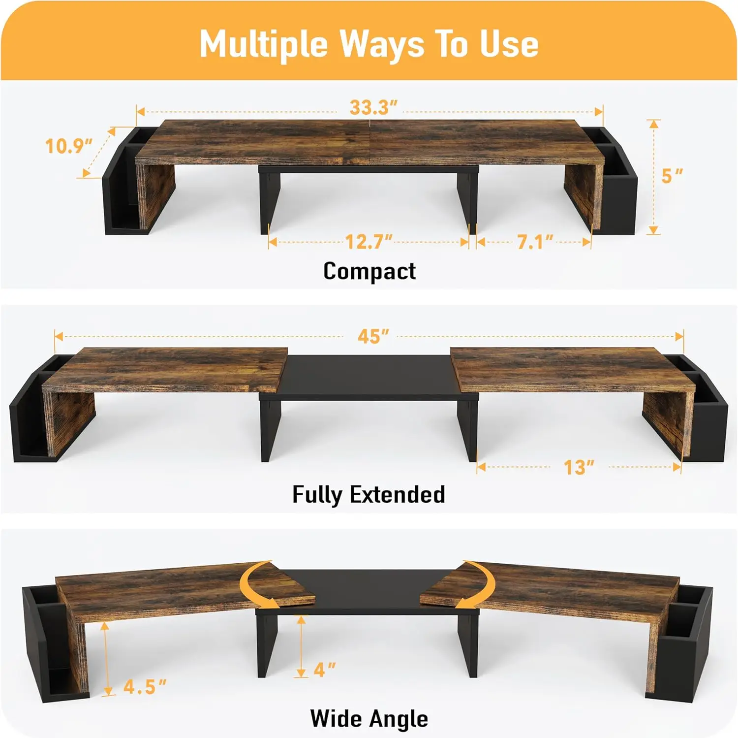 Desk Stand Dual Monitor Rustic - Dual Monitor Stand 评论和价格
