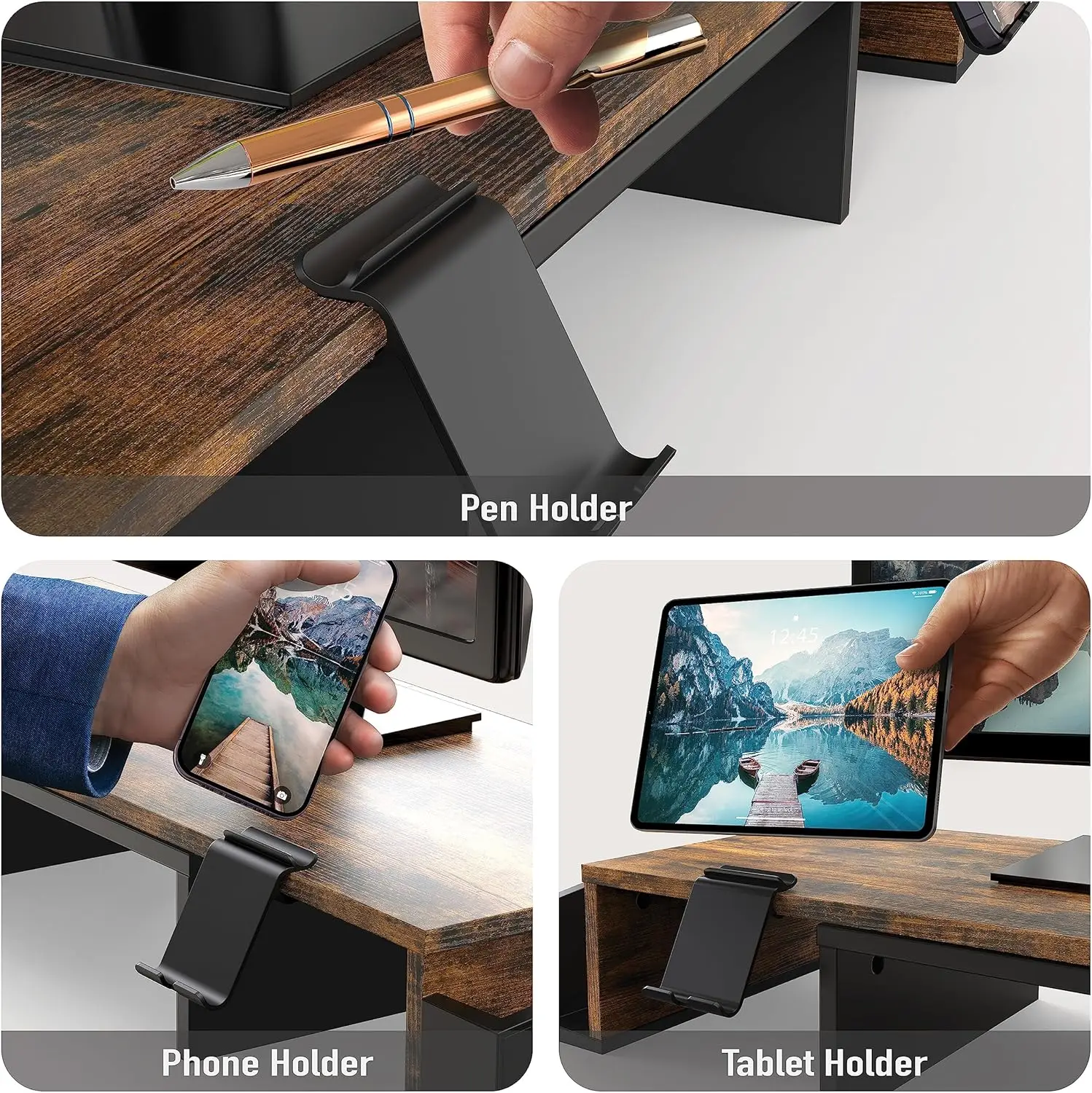 Desk Stand Dual Monitor Rustic - Dual Monitor Stand 评论和价格