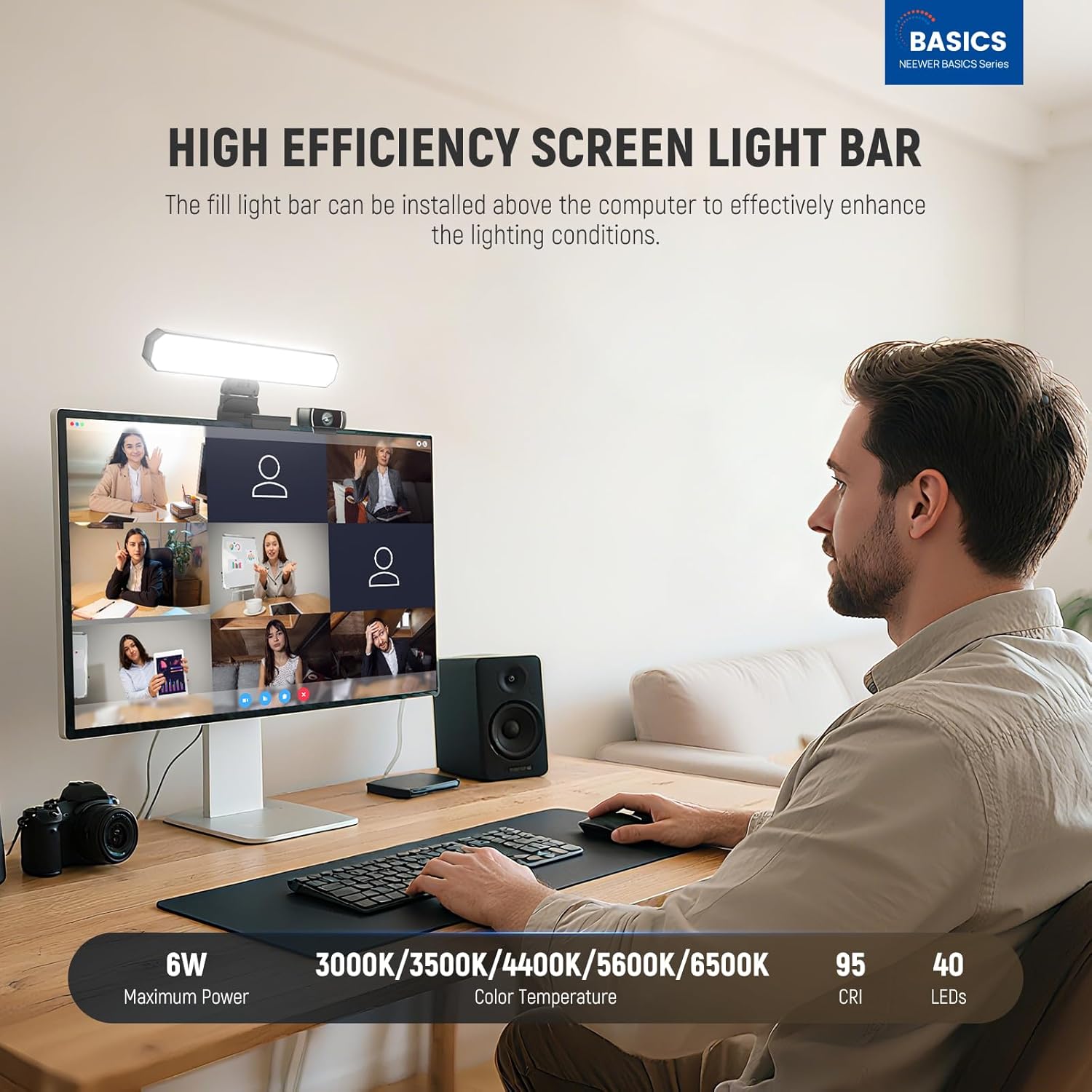NEEWER Basics 6W Monitor Light - Webcam Ring Light 评论和价格