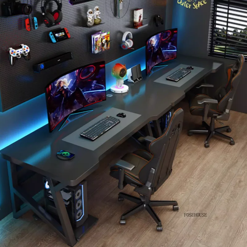 Modern Double Computer Desks H - Esports Gaming School 评论和价格