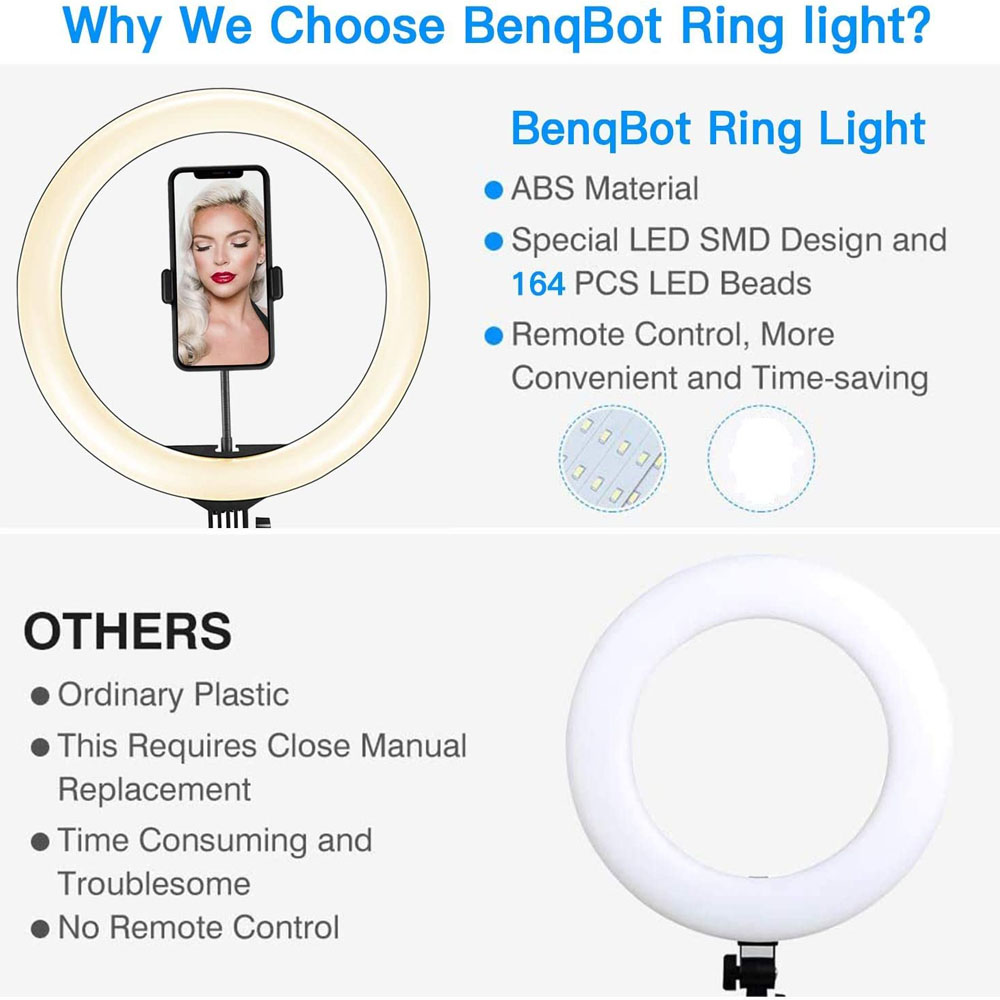 26 33CM Video Lights Dimmable  - Webcam Ring Light 评论和价格